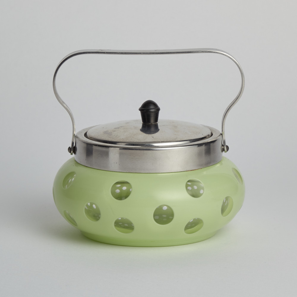 Vintage - Glasskål med Metallock