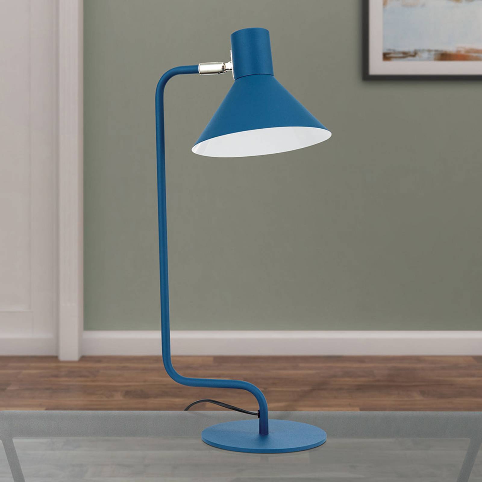 Skrivbordslampa Viktoria justerbart huvud, blå