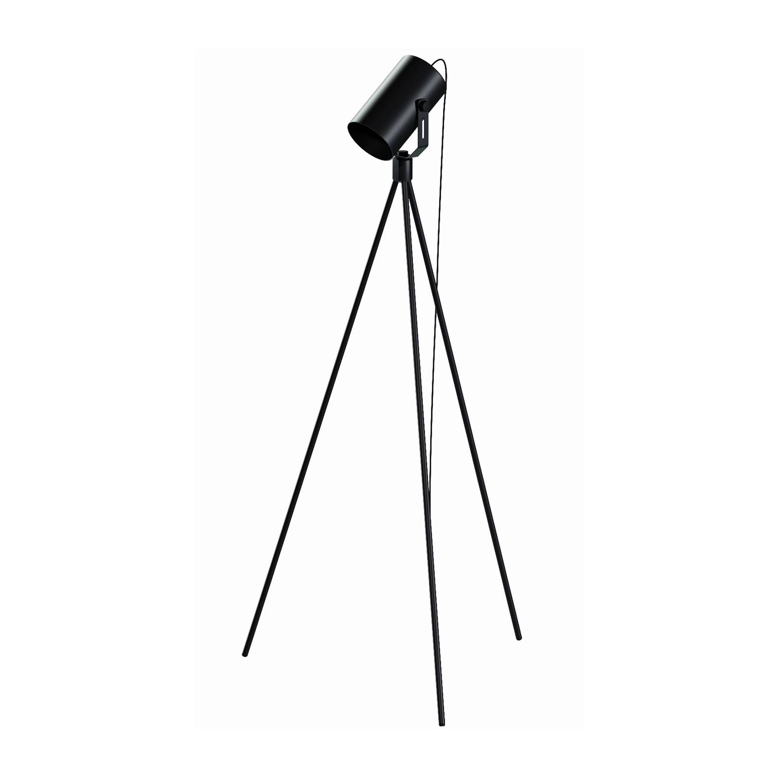 Golvlampa La Tuba 1250 trebent med spot svart
