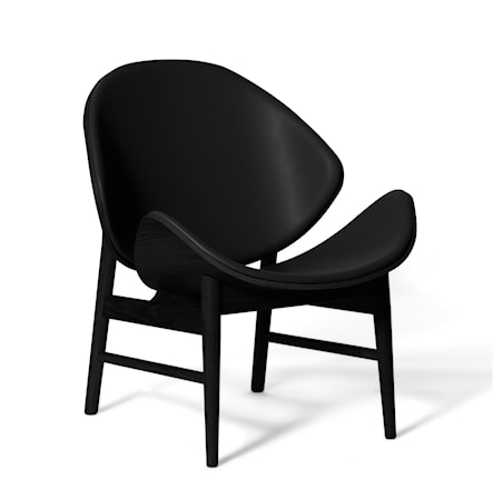 The Orange Lounge Chair Svart läder Svartlackad Ek