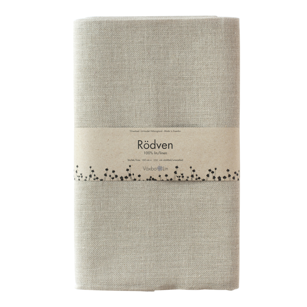 Växbo Lin - Rödven Duk 160x250 Oblekt