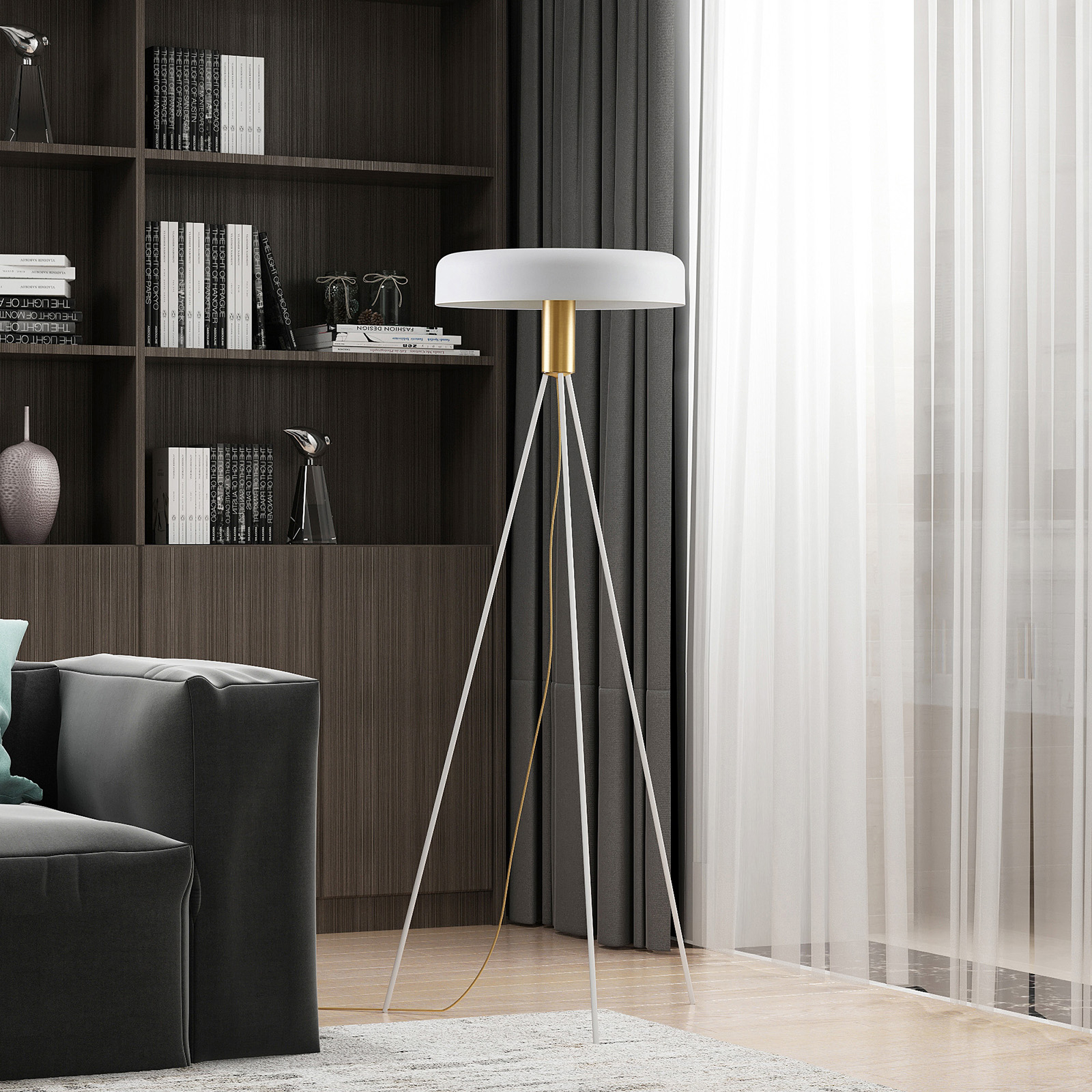 Lucande Filoreta golvlampa i vitt