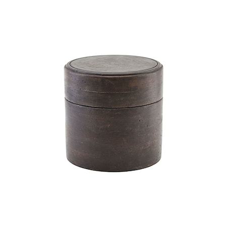 Förvaringslåda med Lock Mörkbrun Ø18 cm
