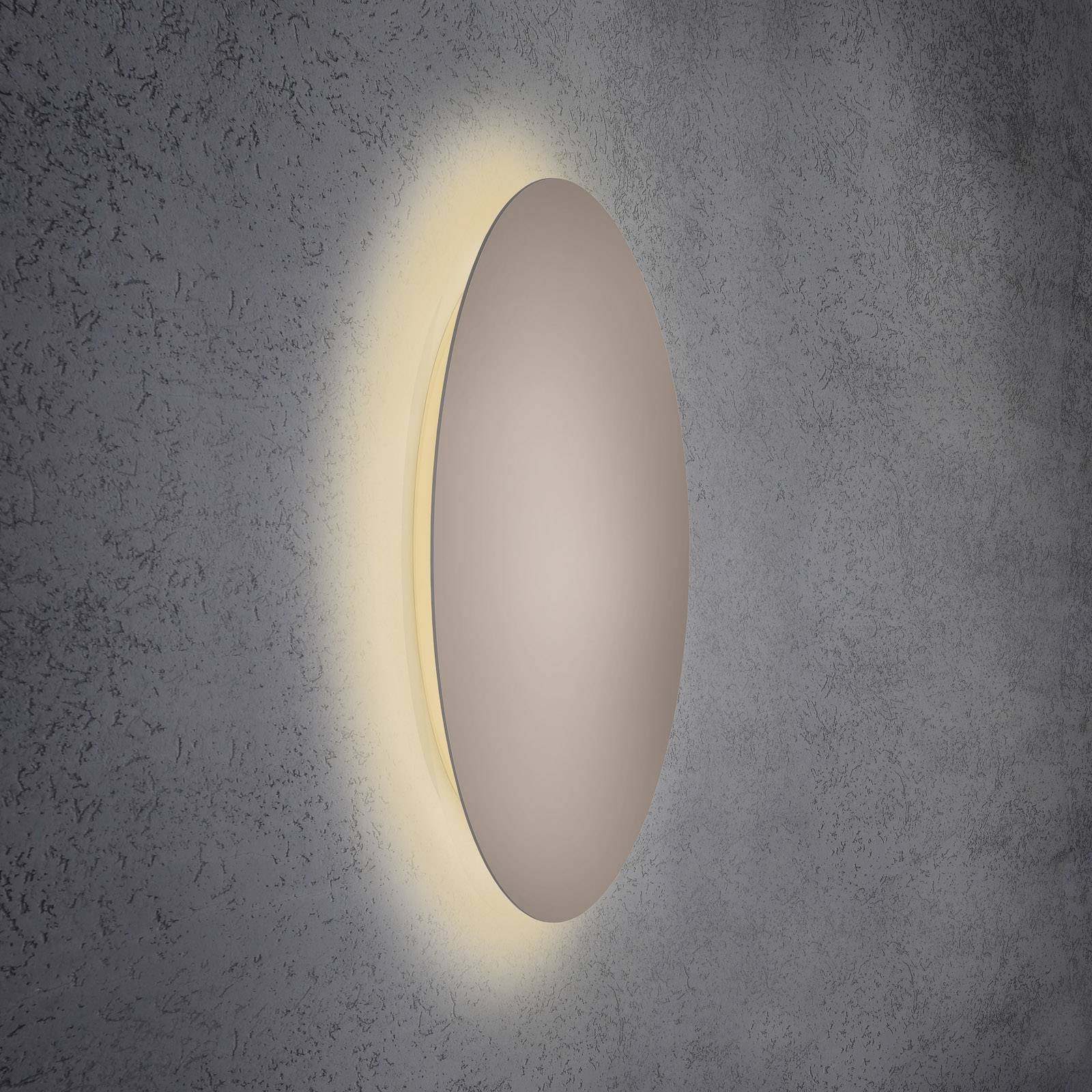Escale Blade LED-vägglampa, taupe, Ø 79 cm