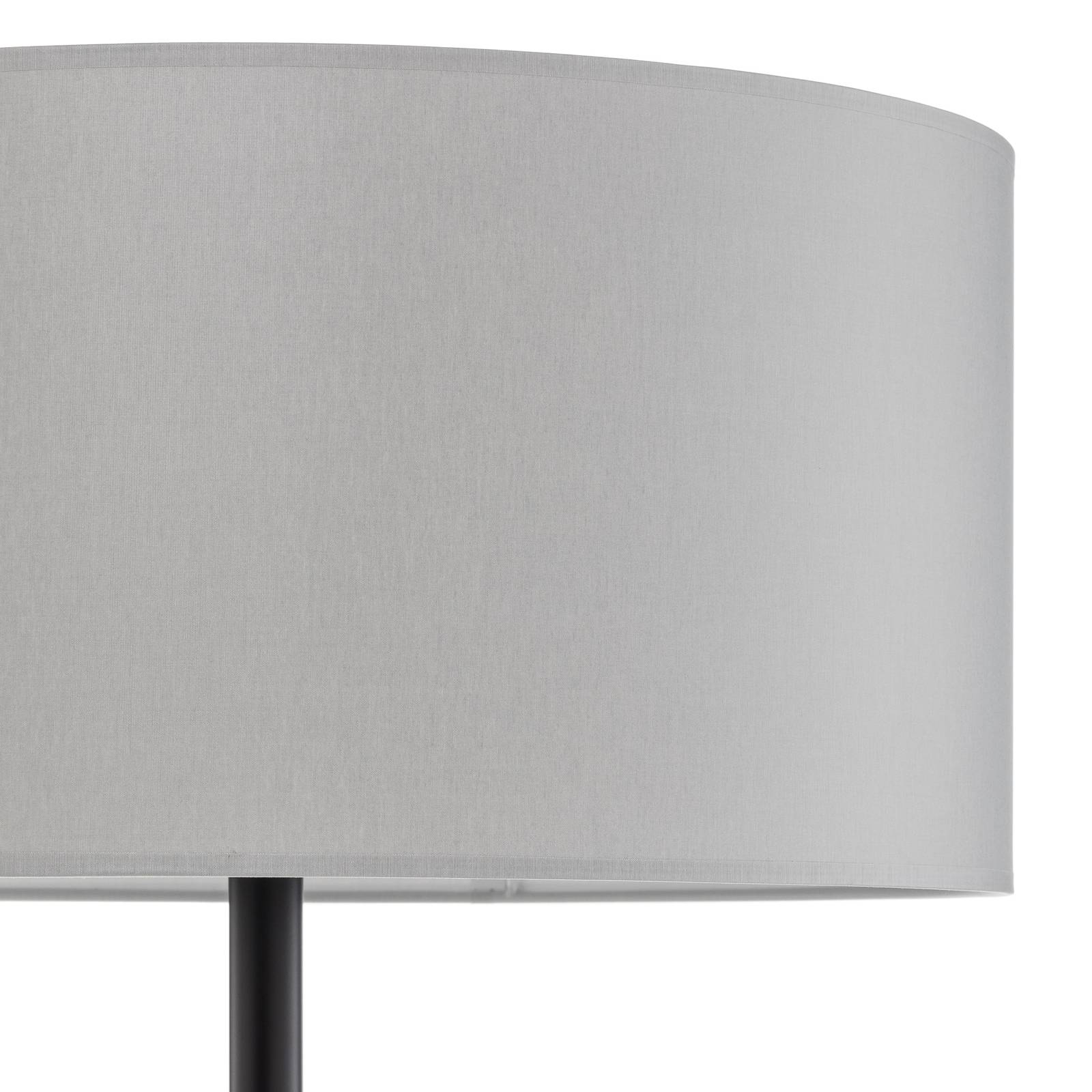 Golvlampa Maarit med textilskärm, grå/svart