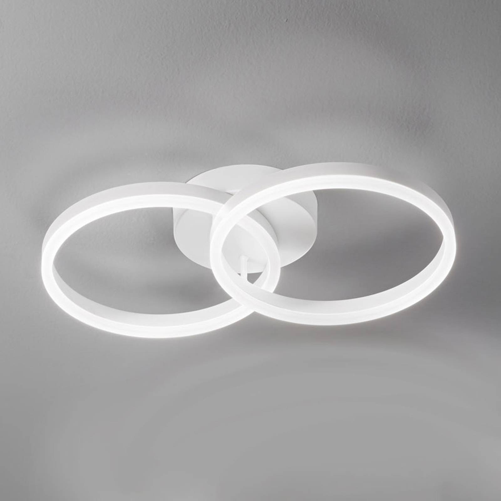 LED-taklampa Giotto, 2 lampor, vit
