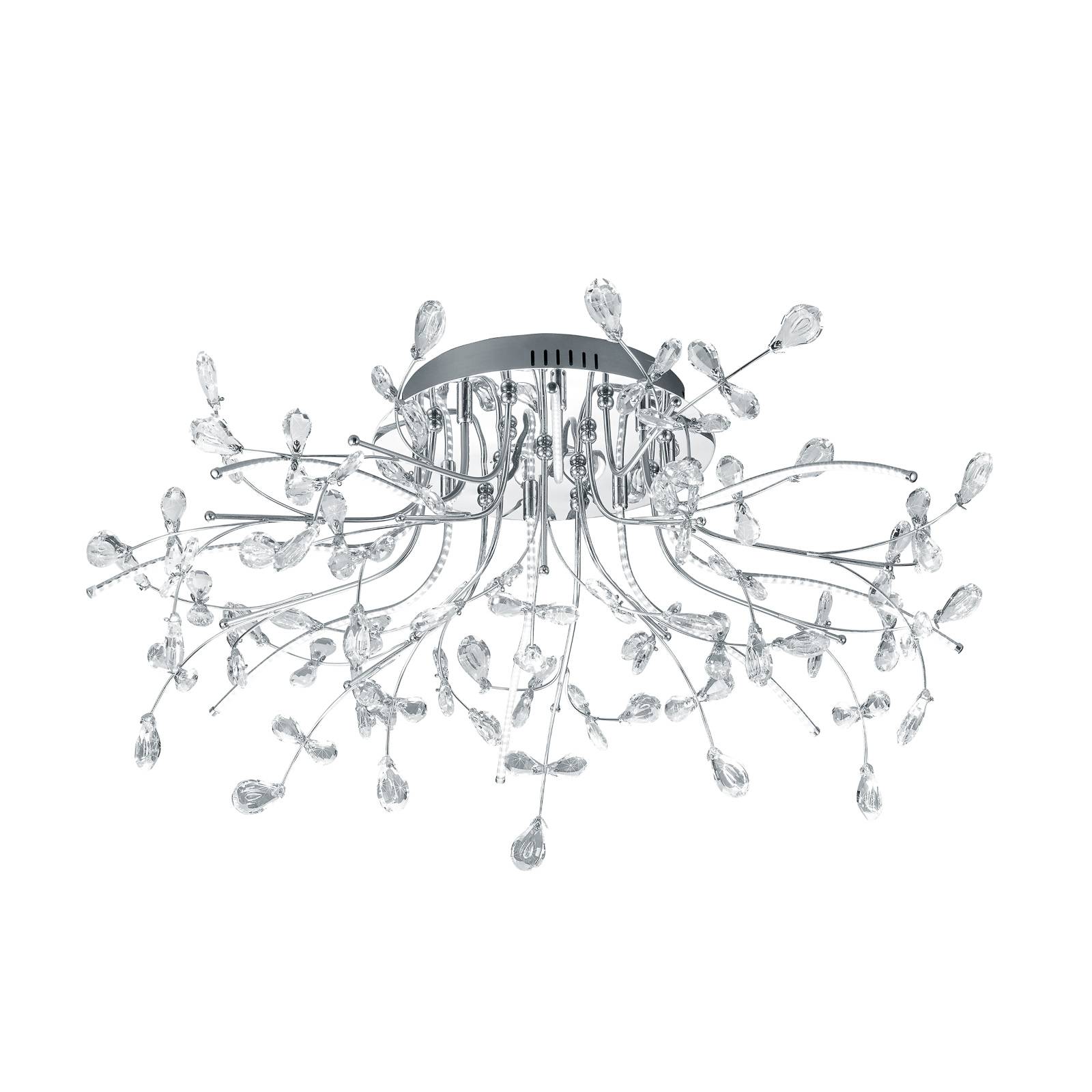 B-Leuchten Crystal taklampa, krom, 77 cm