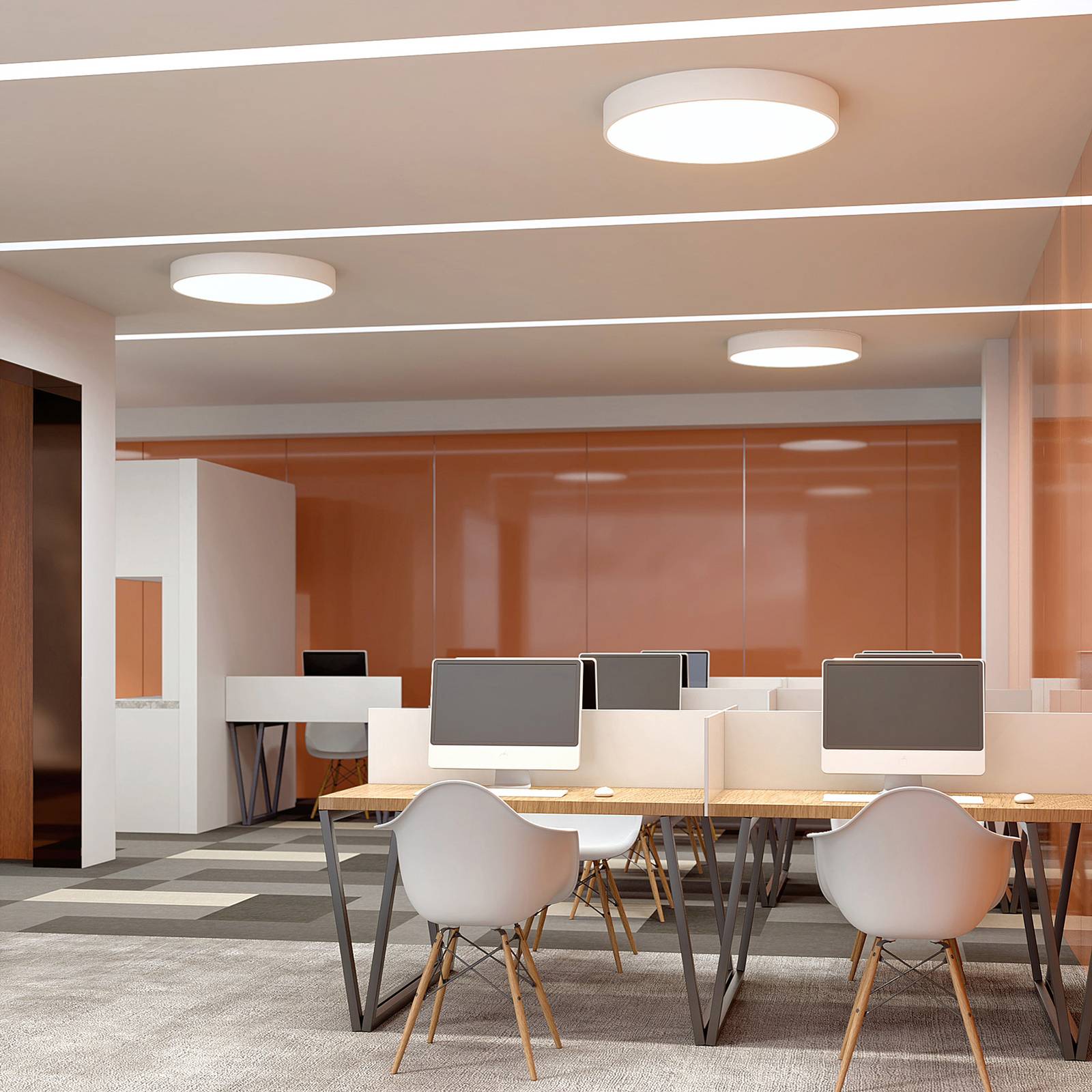 Arcchio Noabelle LED-taklampa, vit, 80 cm