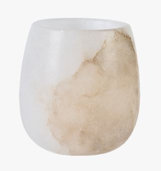 Alabaster oval värmeljushållare offwhite