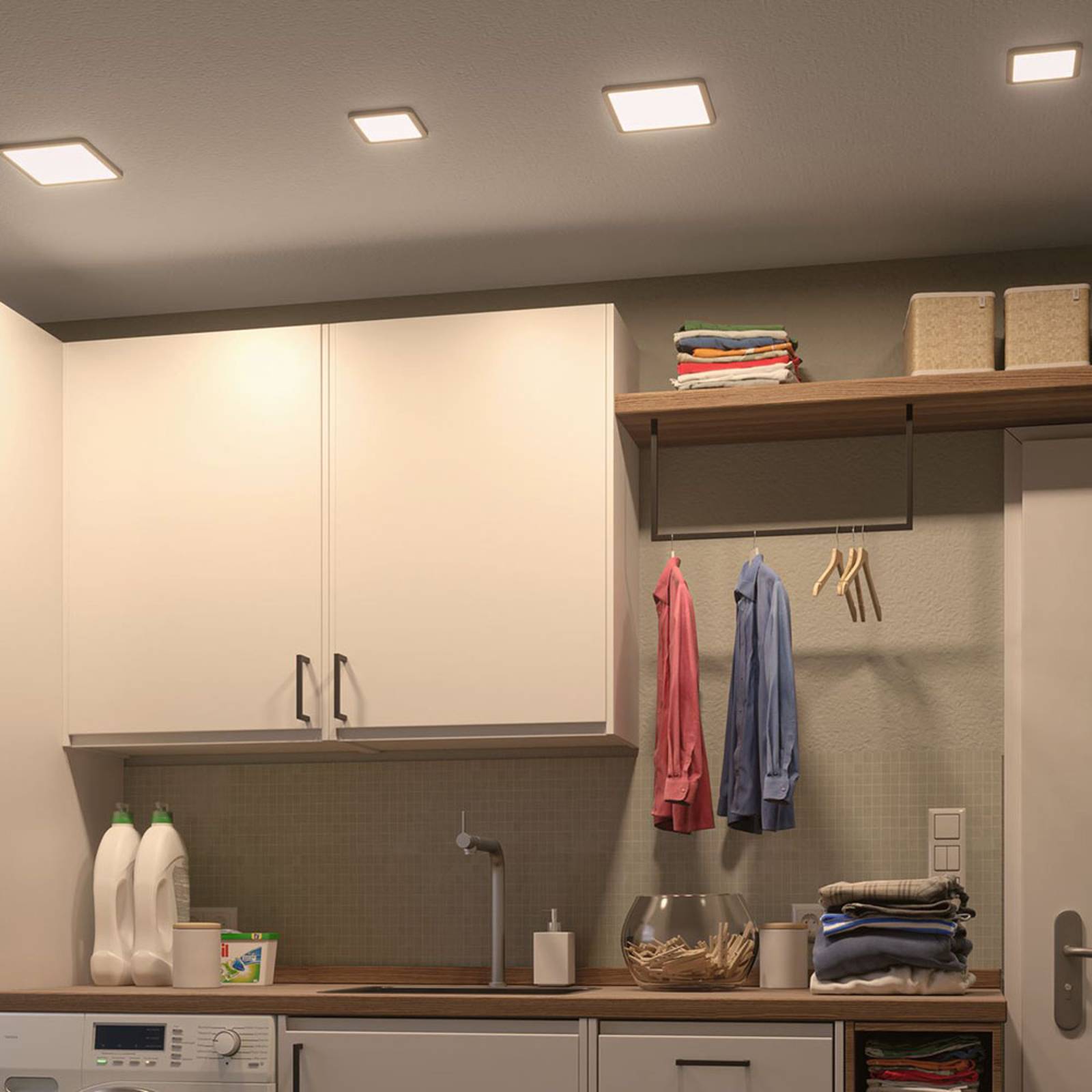 Paulmann LED-panel Areo 3 000 K kantig 17,5 cm vit