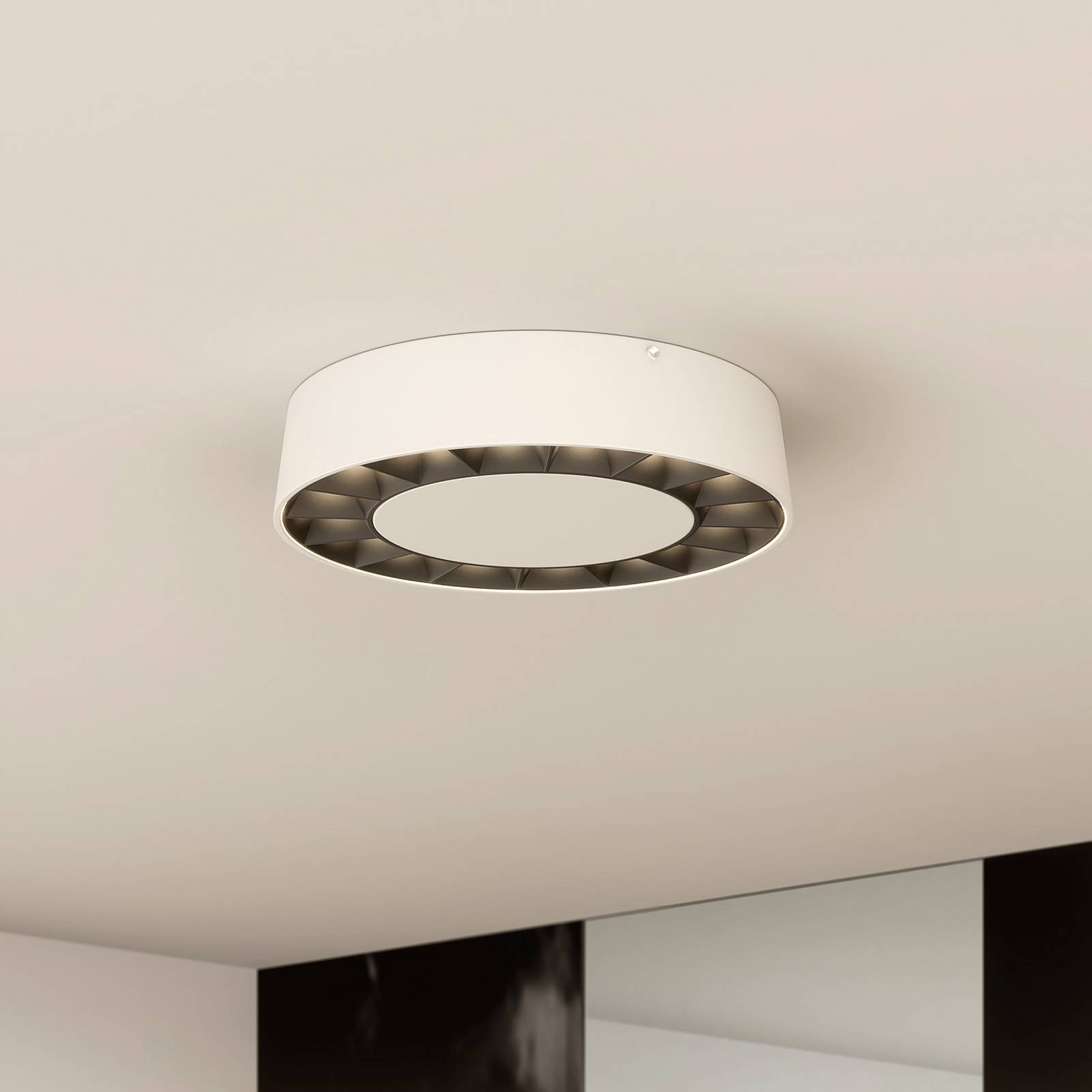 Lucande LED-utomhustaklampa Kelissa vit rund
