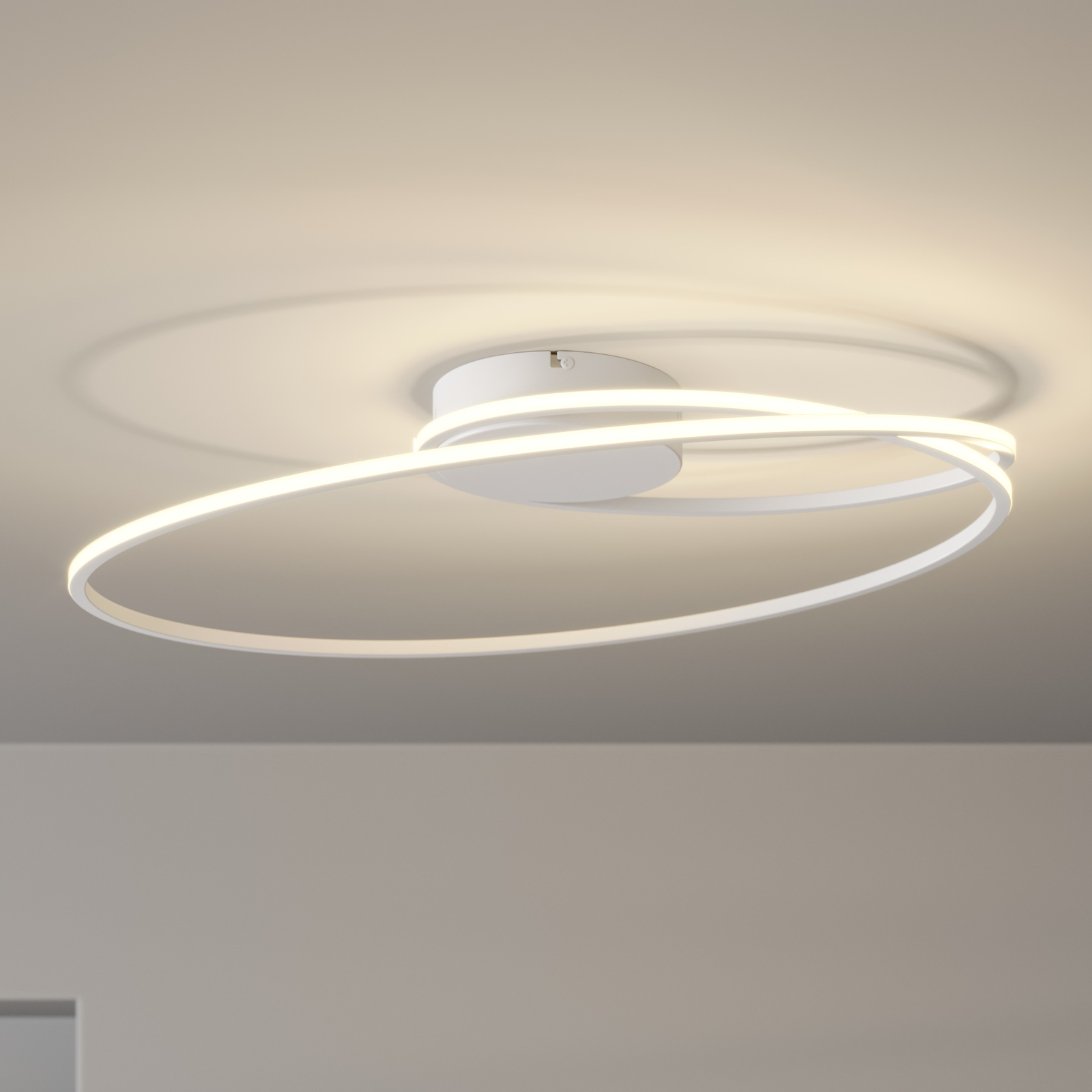Lindby Xenias LED-taklampa, vit, 60x35 cm