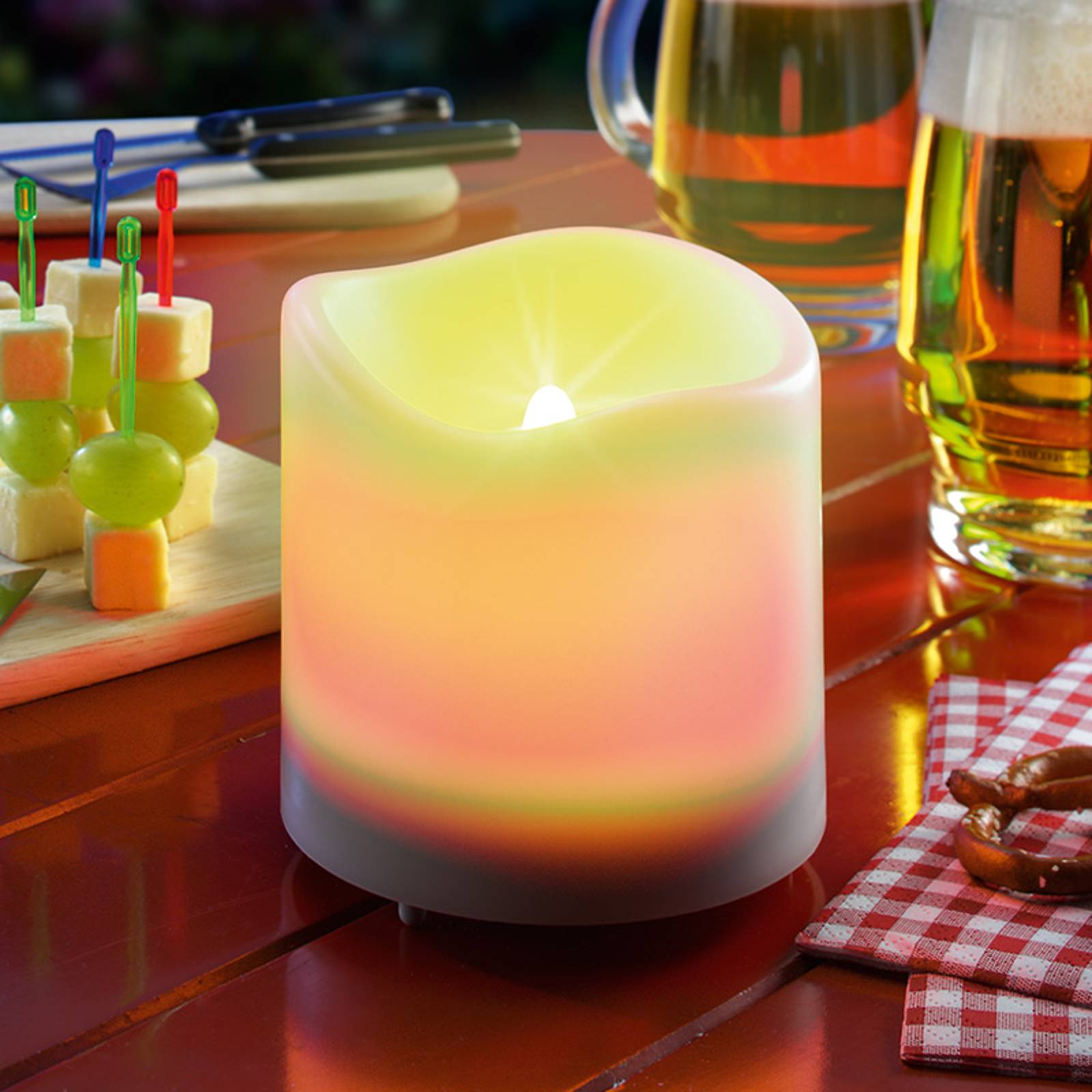 Vitt LED-solarljus Candle Light