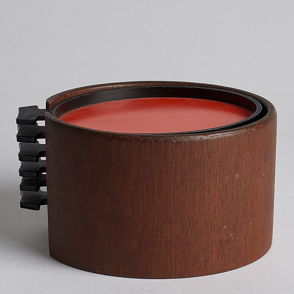 Vintage - SÅLD Glasunderlägg Teak 6-pack