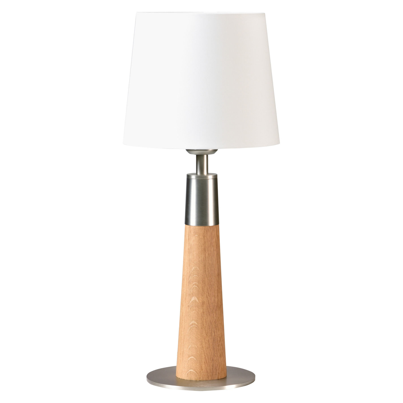 HerzBlut Conico bordslampa vit, oljat ekträ, 44 cm
