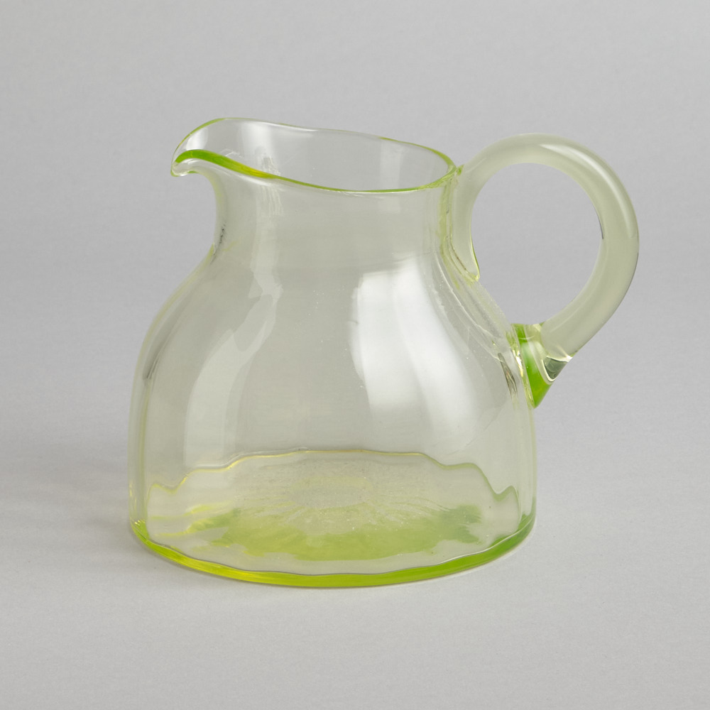 Vintage - Kanna i Gult Tonat Glas