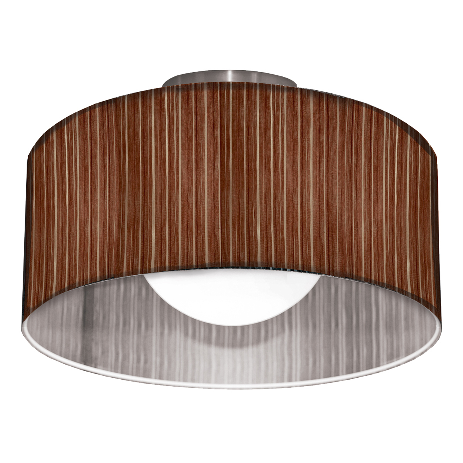 Brun organza-taklampa Ganzo, Ø 60 cm