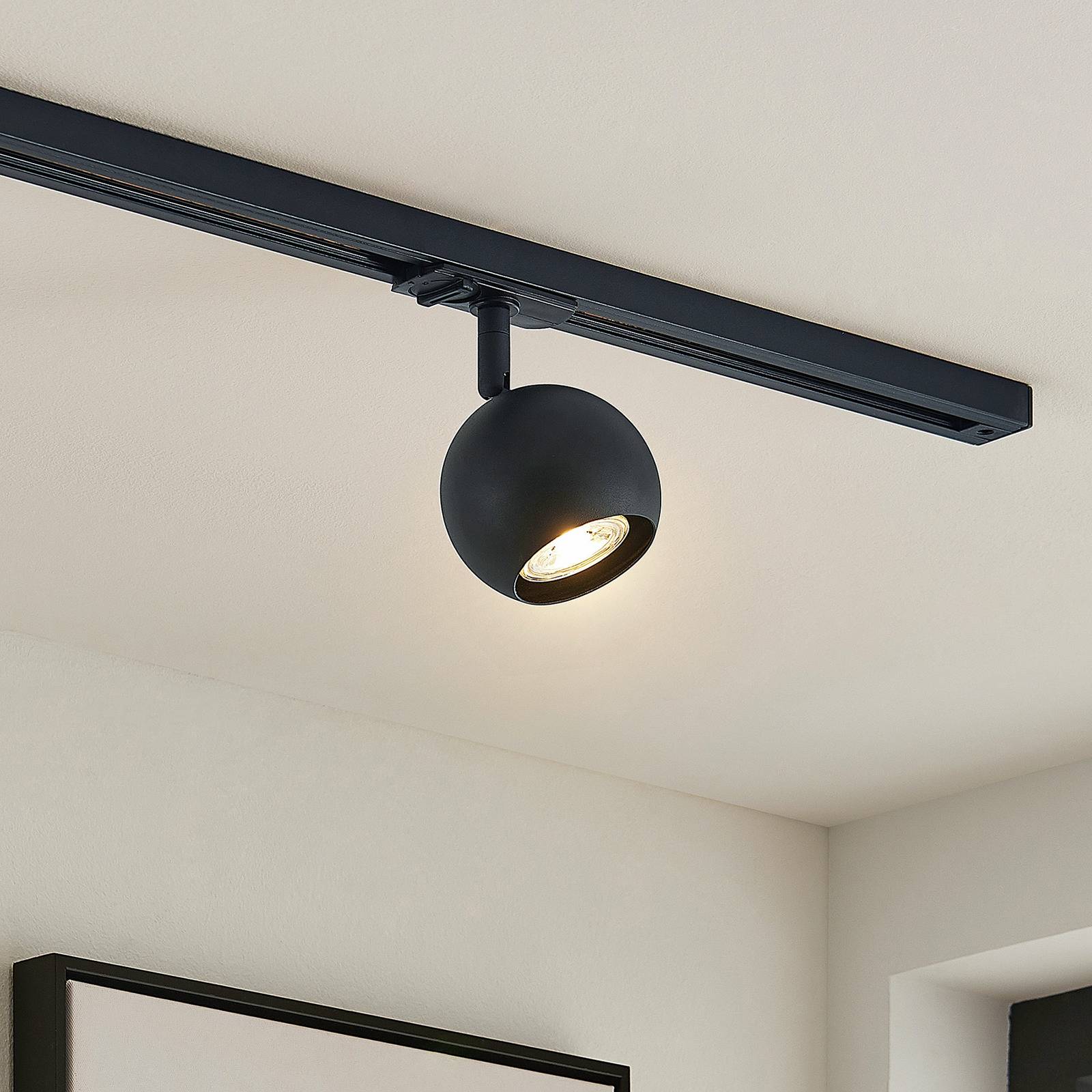 Lindby Guus LED-spotlight, 1-fas skena, svart