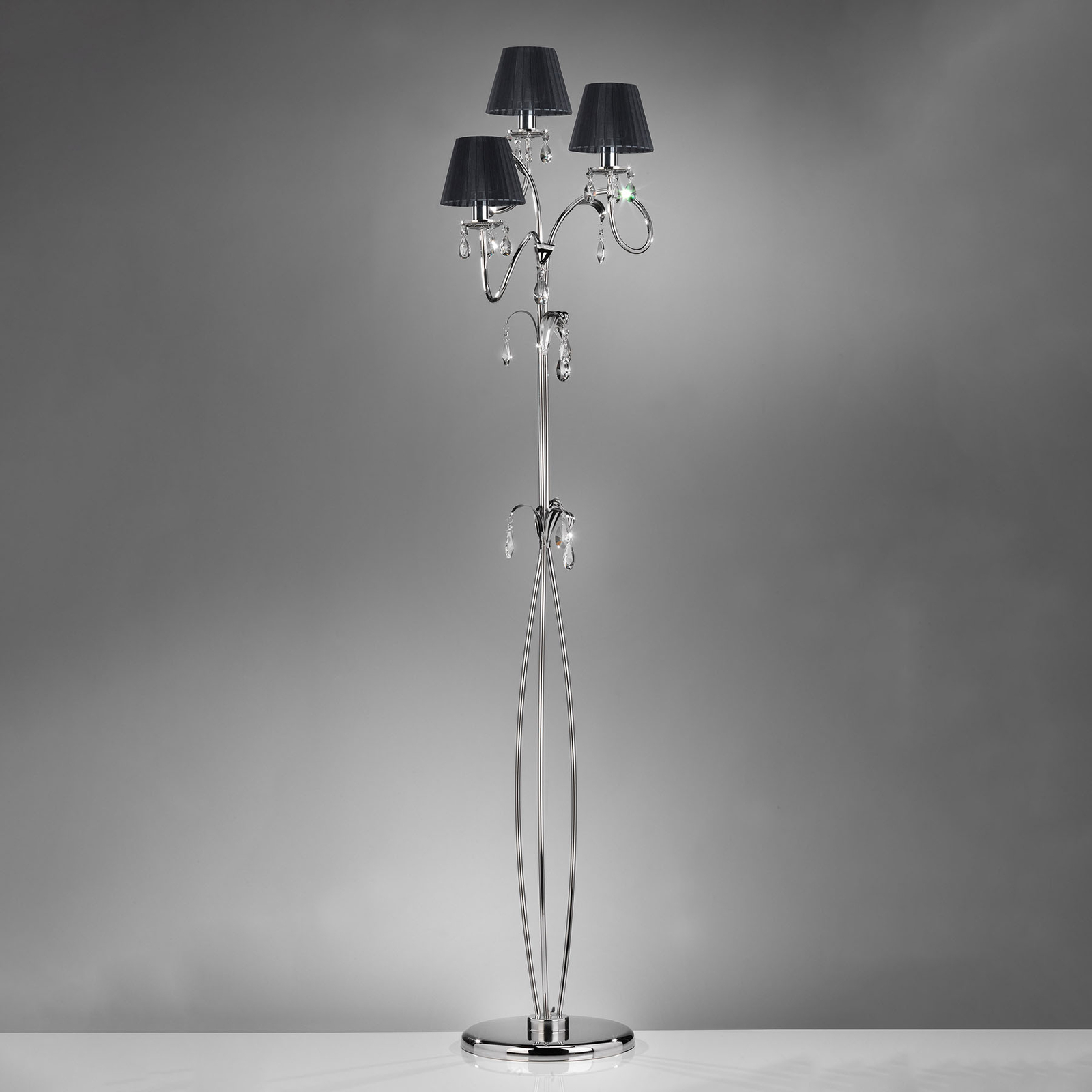 Golvlampa Jacqueline, 3 lampor, svart