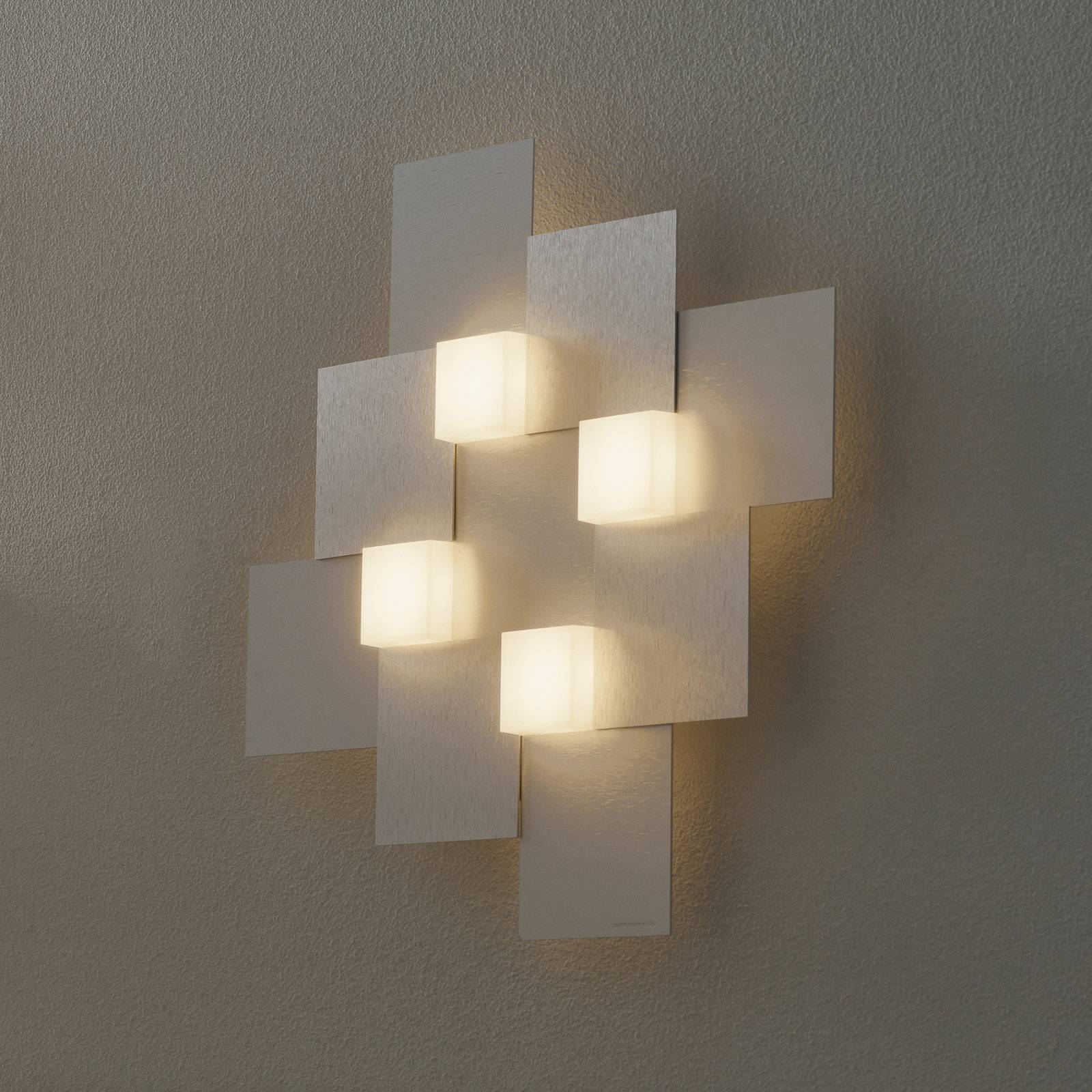 GROSSMANN Creo vägglampa 4lampor 44x44cm aluminium