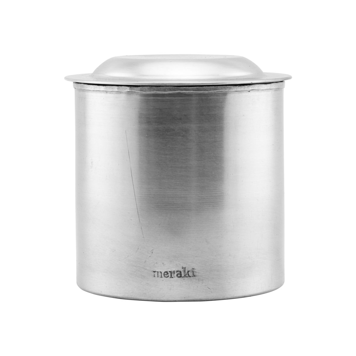 Kruka med lock, Silver finish Meraki