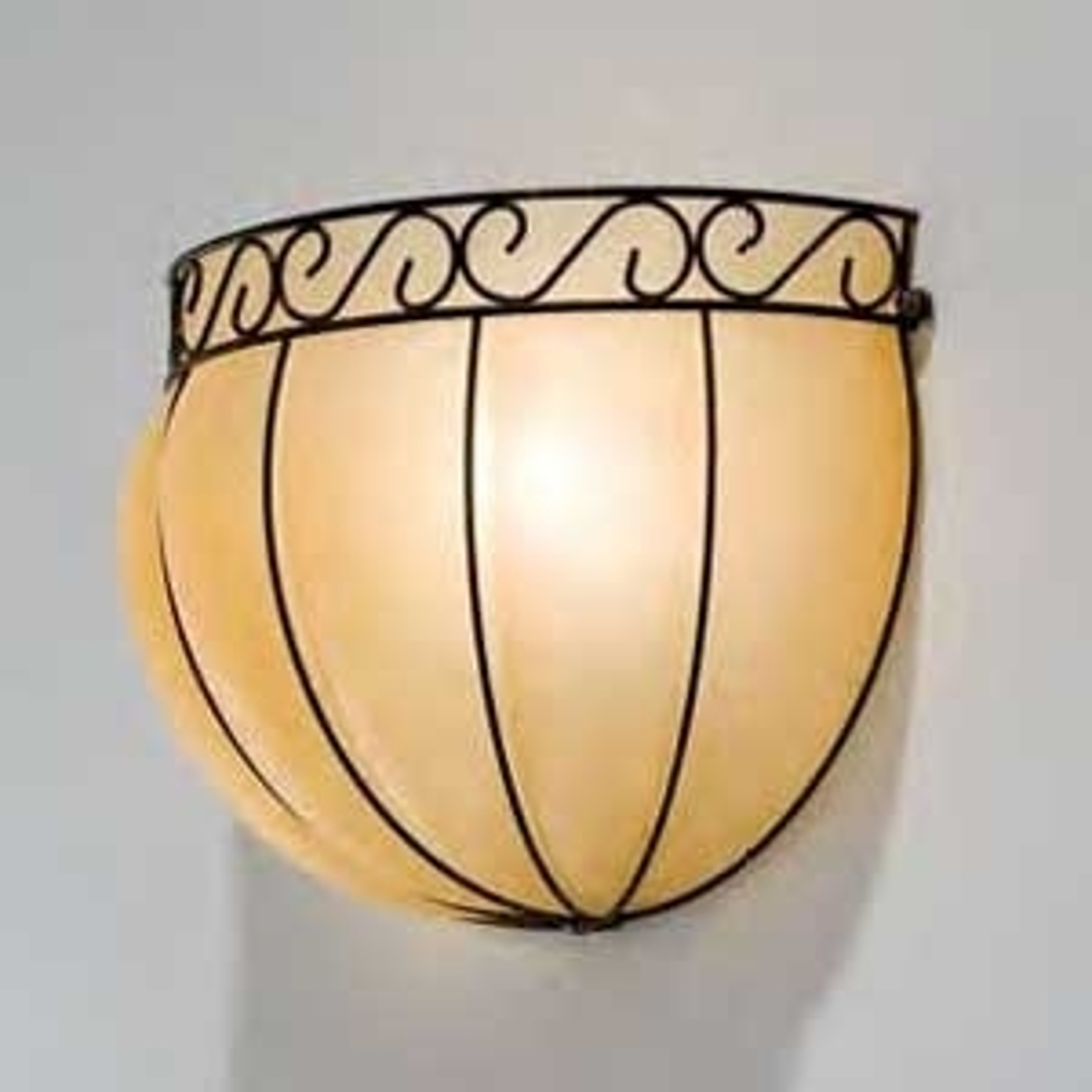 Halvrund vägglampa CORONA, 34 cm