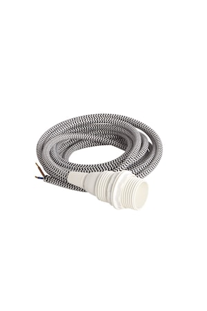 Kabel med sockel E14 3m Svart/vit