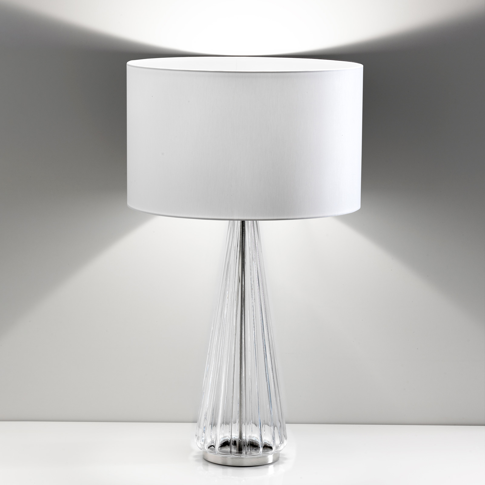 Bordslampa Costa Rica skärm vit, fot genomskinlig