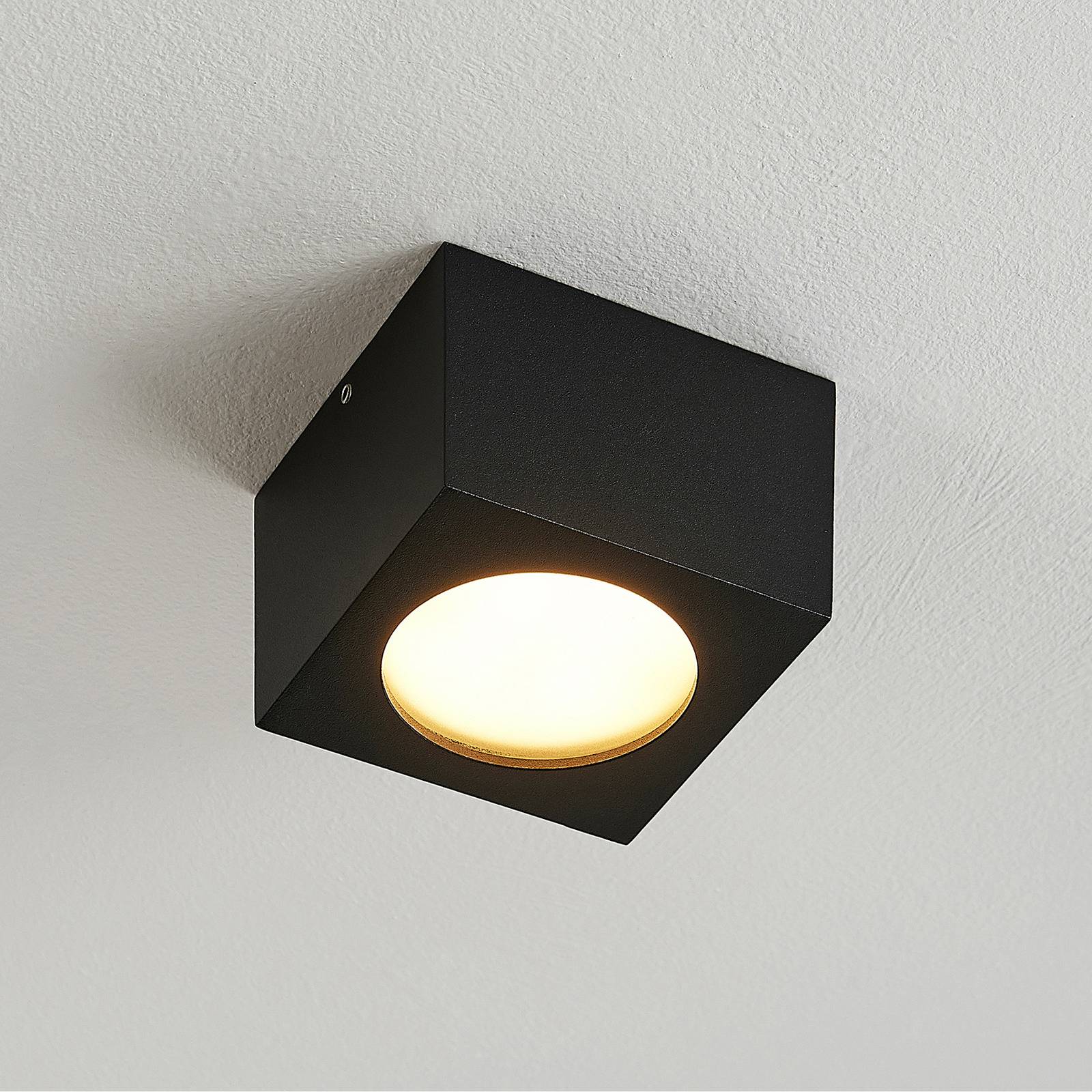 Arcchio Nieva downlight, GX53, svart, kantig