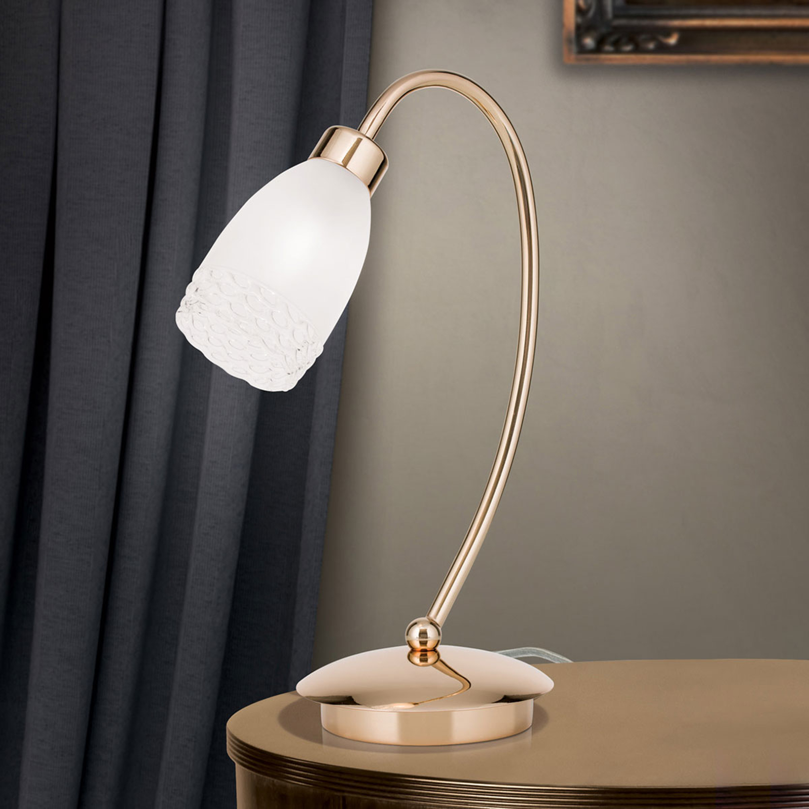 Bordslampa Ilena med glasskärm