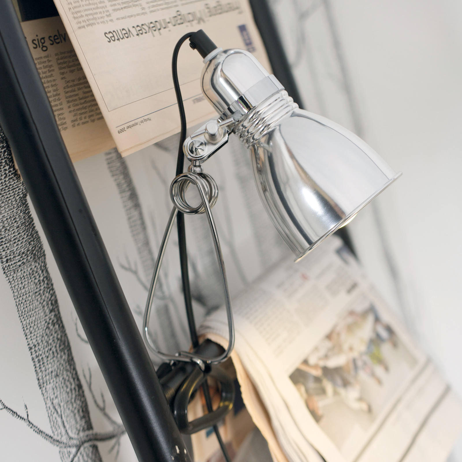 Klämlampa Photo i blänkande aluminium
