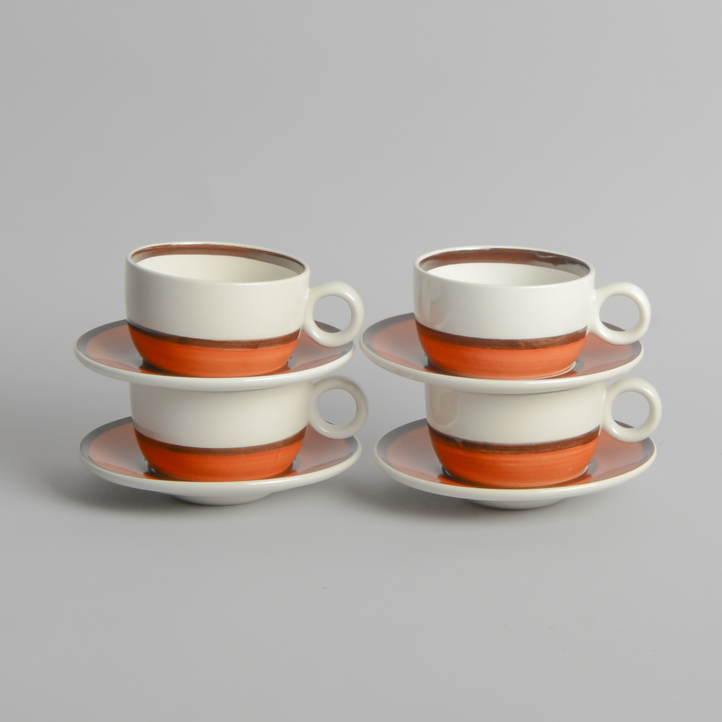 Gustavsberg - "Arena" Kaffekoppar och Fat 4 st
