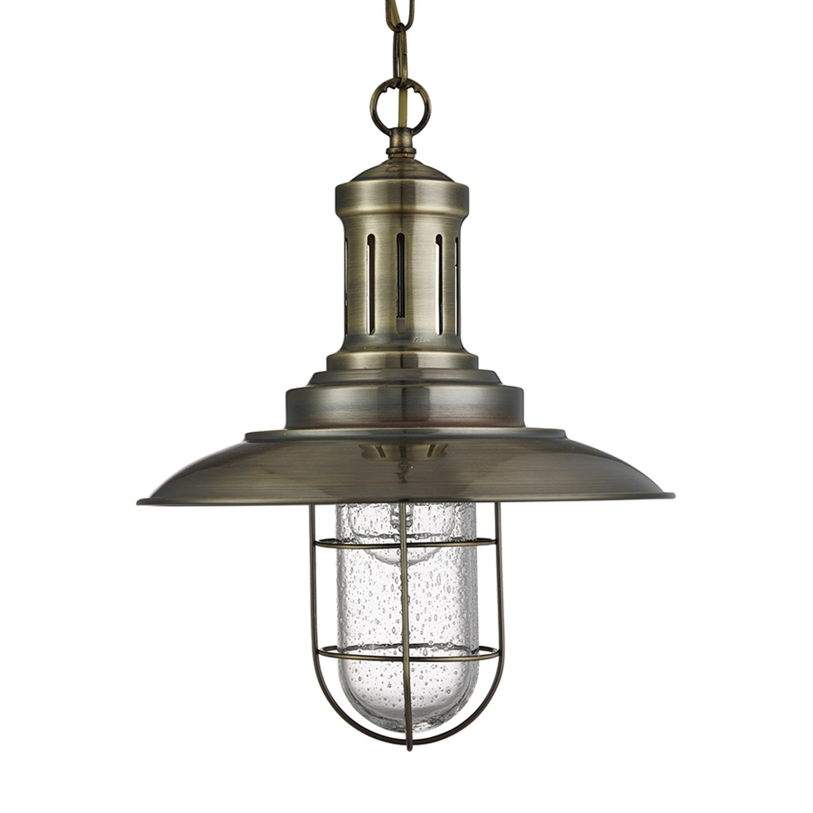 Hänglampa Fisherman, 1 lampa, galler, mässing