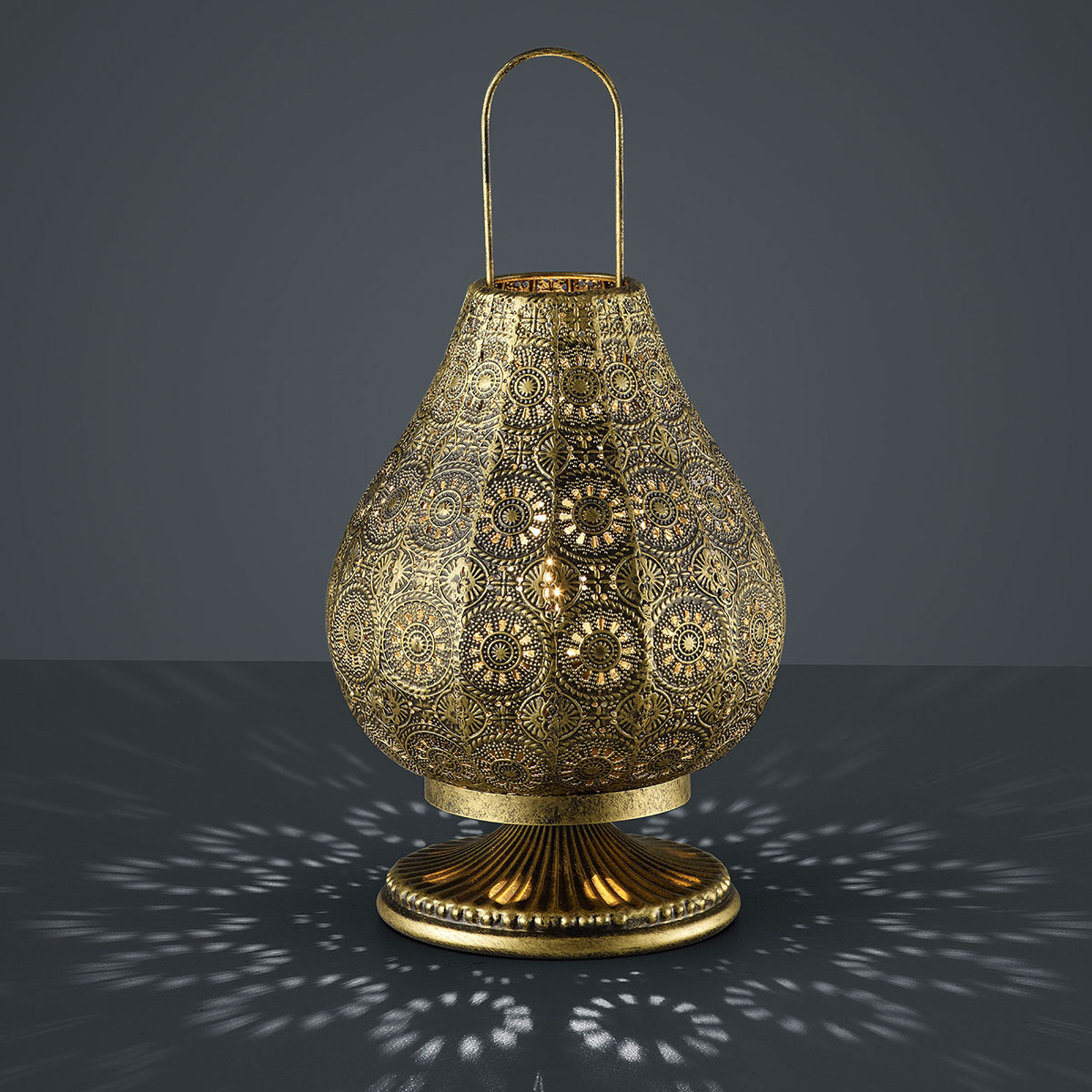 Jasmin - orientalisk bordslampa, gammal mässing