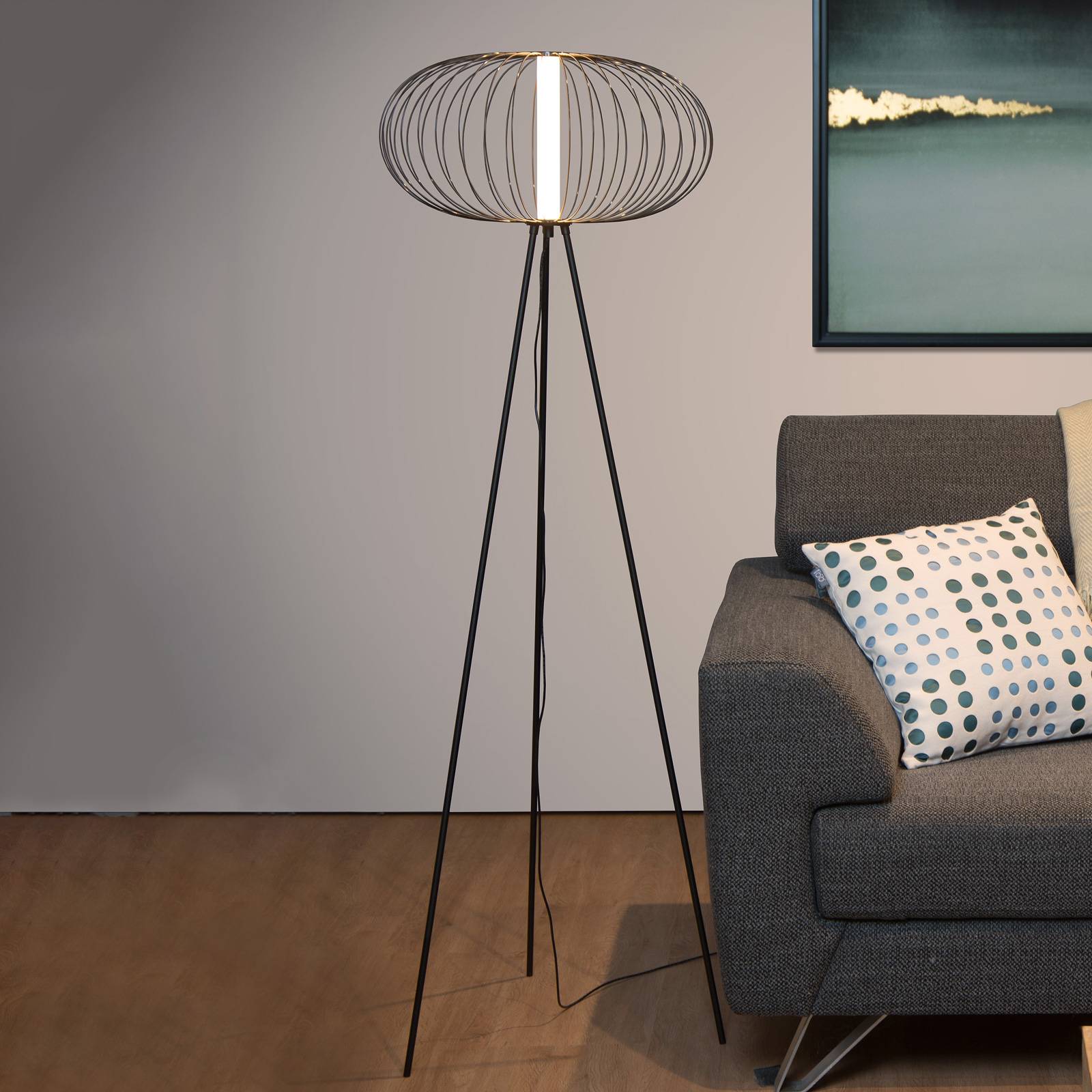 LED-golvlampa Carbony svart
