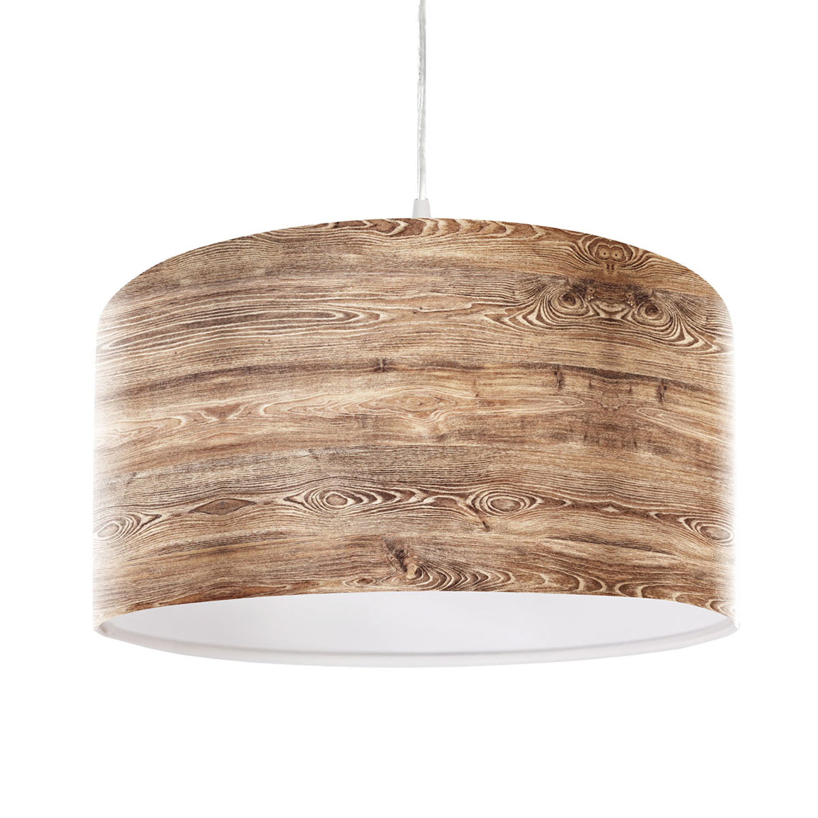 Rustisk hänglampa Woody med träoptik