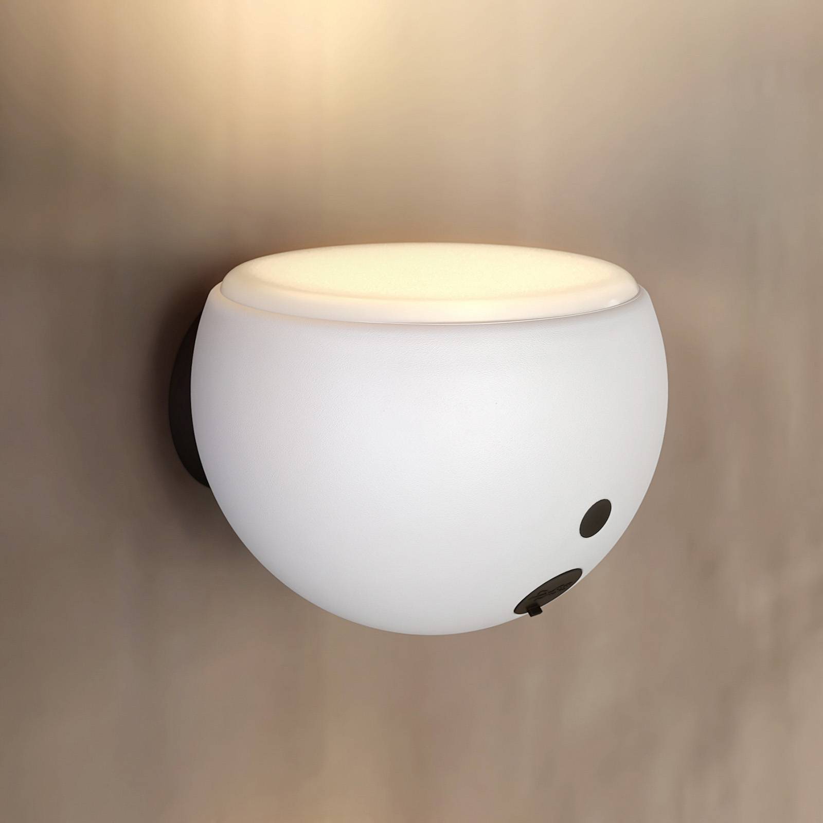 Arcchio Davir LED-vägglampa, bärbar, batteri, vit