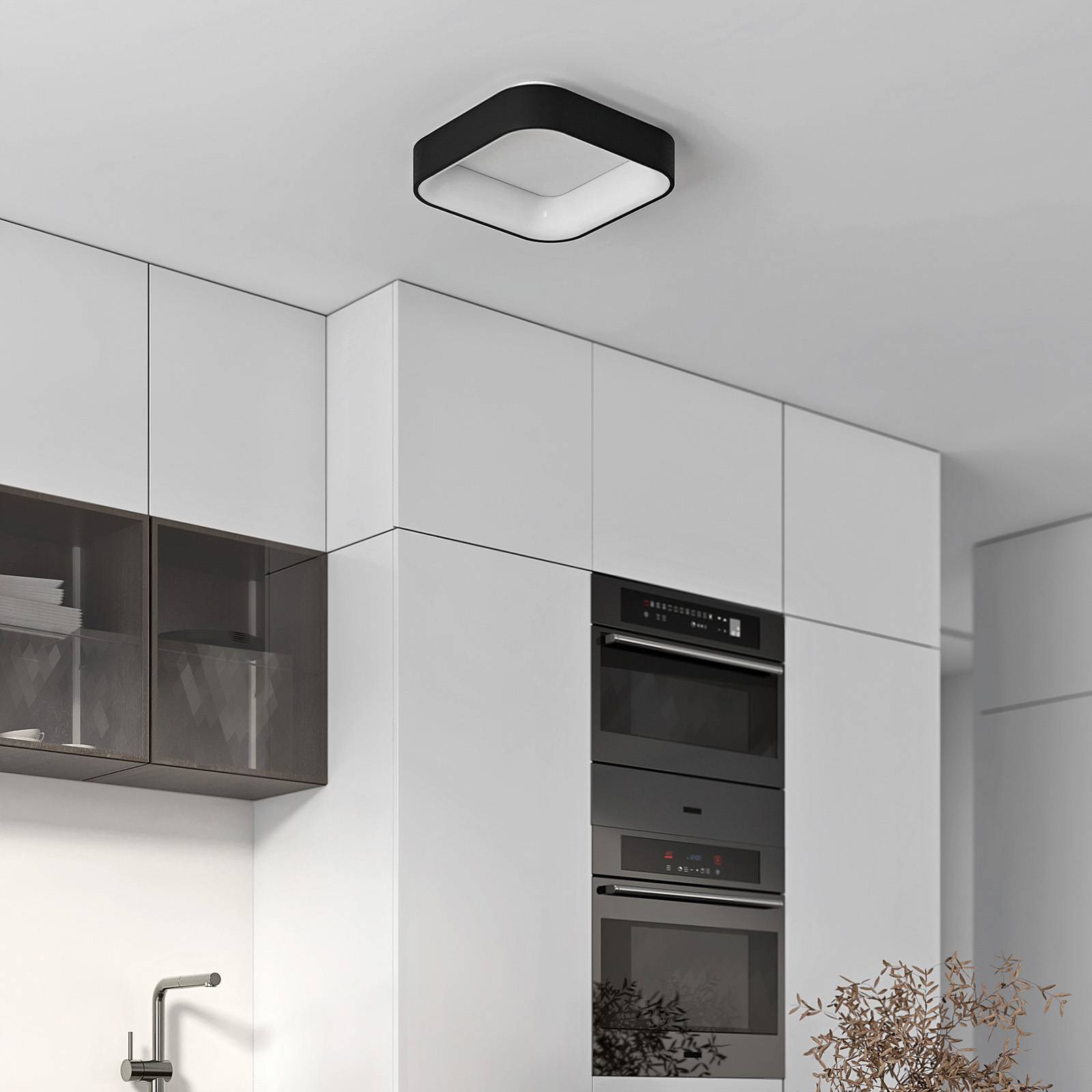 Arcchio Aleksi LED-taklampa, 45 cm, kantig