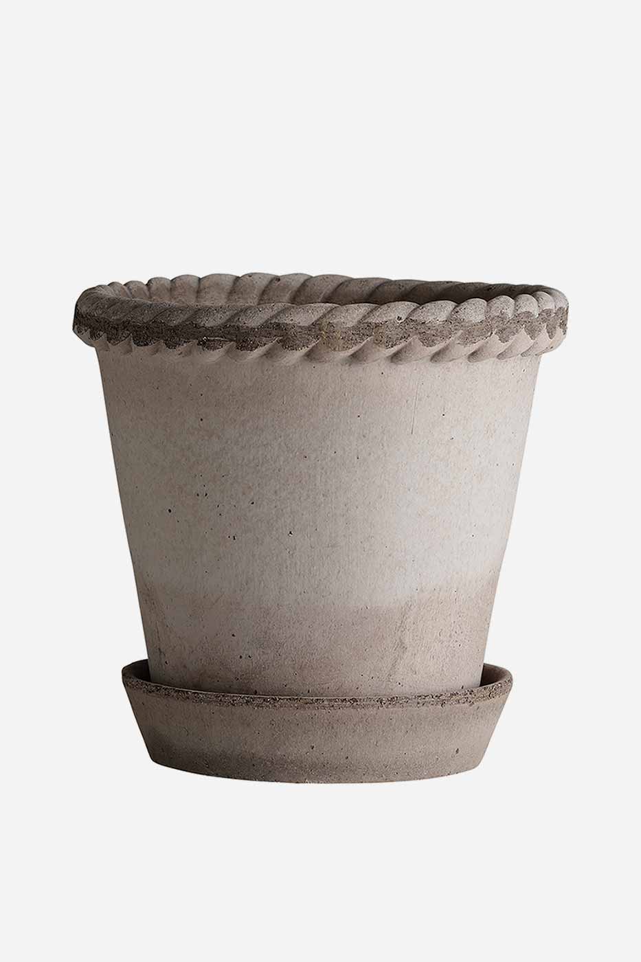 Kruka Emilia 21 cm grå inkl fat