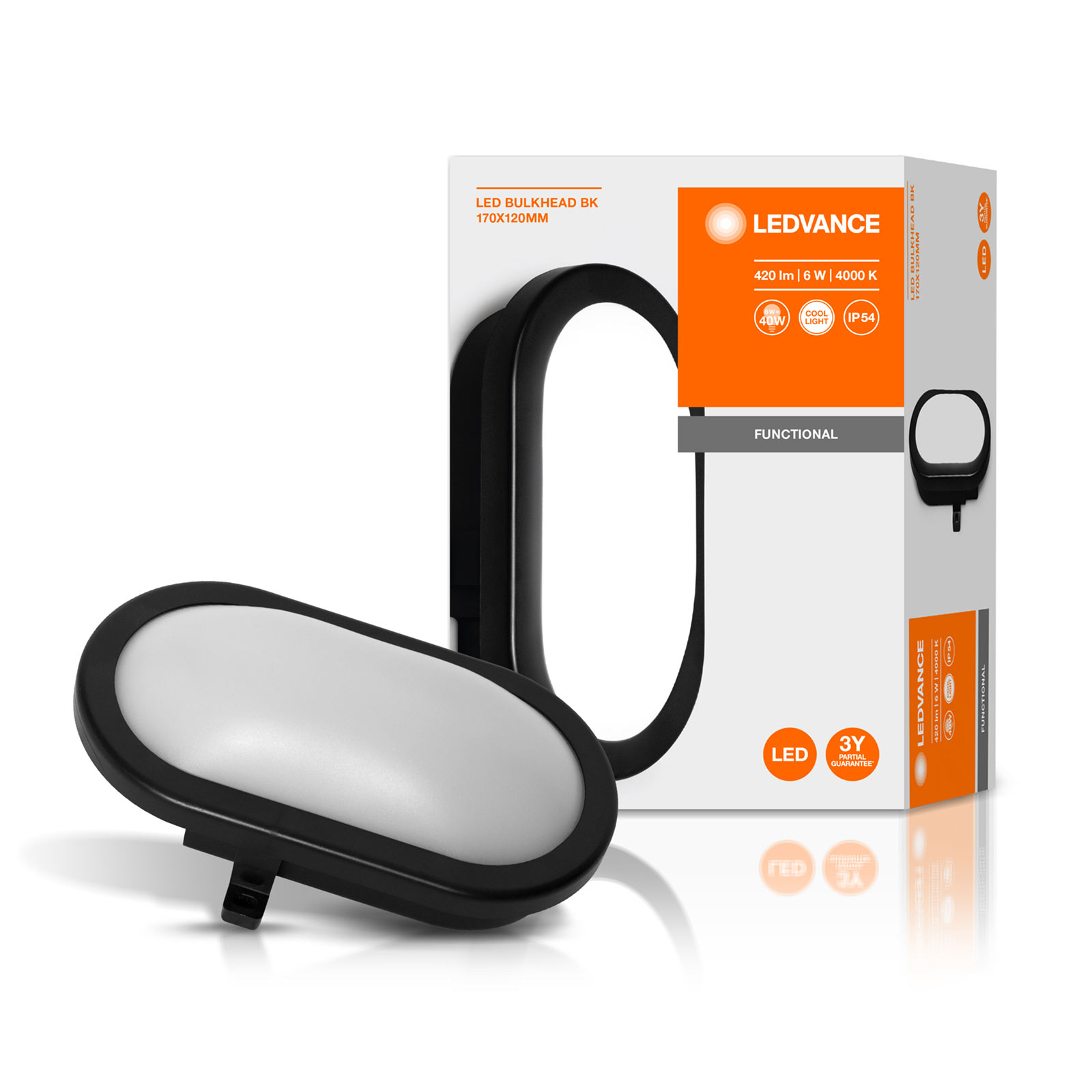 LEDVANCE Bulkhead LED-utomhusvägglampa 5,5 W svart