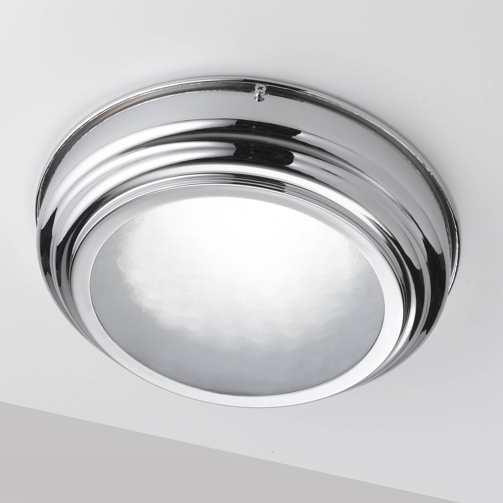 Förkromad LED-taklampa Scirocco
