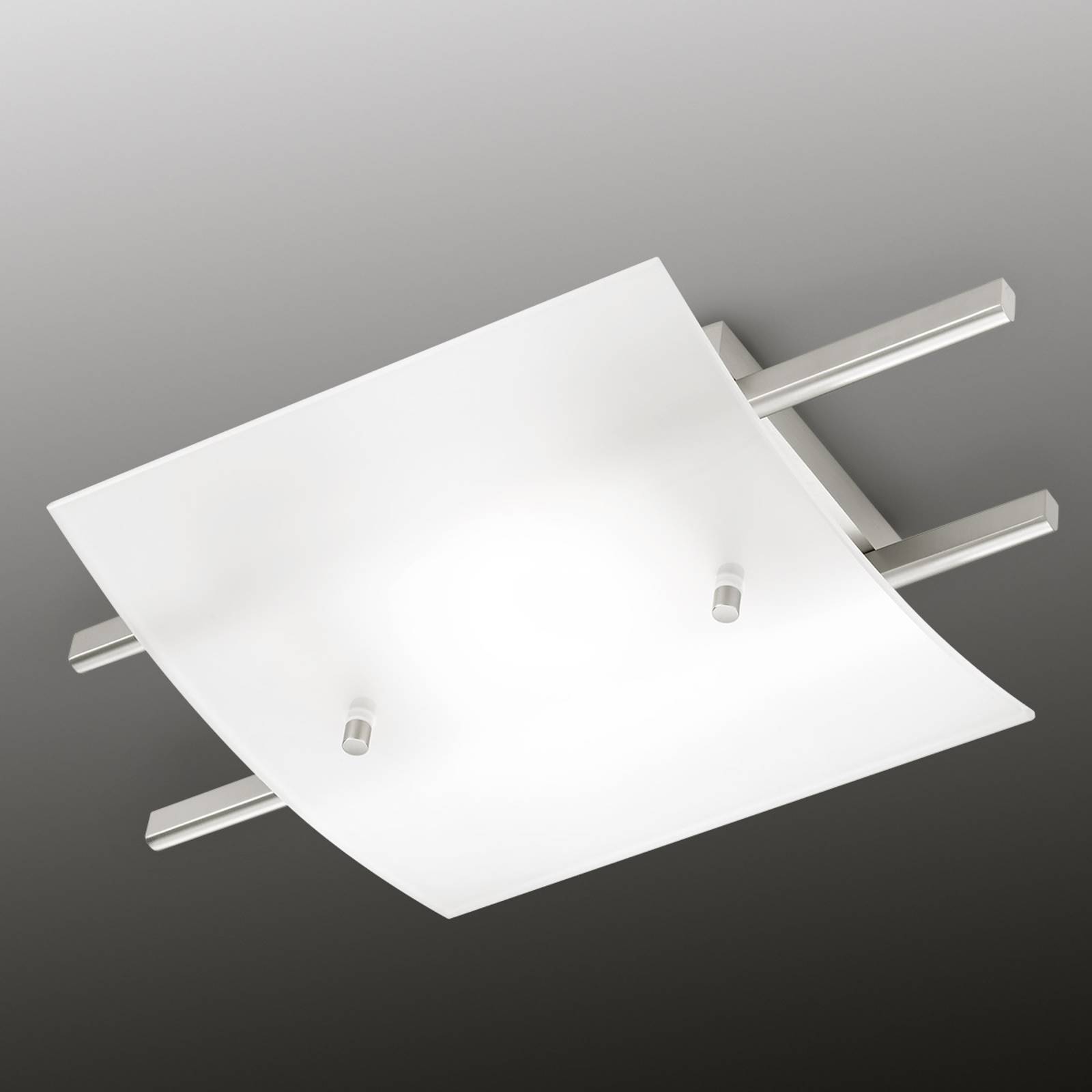 LED-taklampa Marie med satinerad skärm