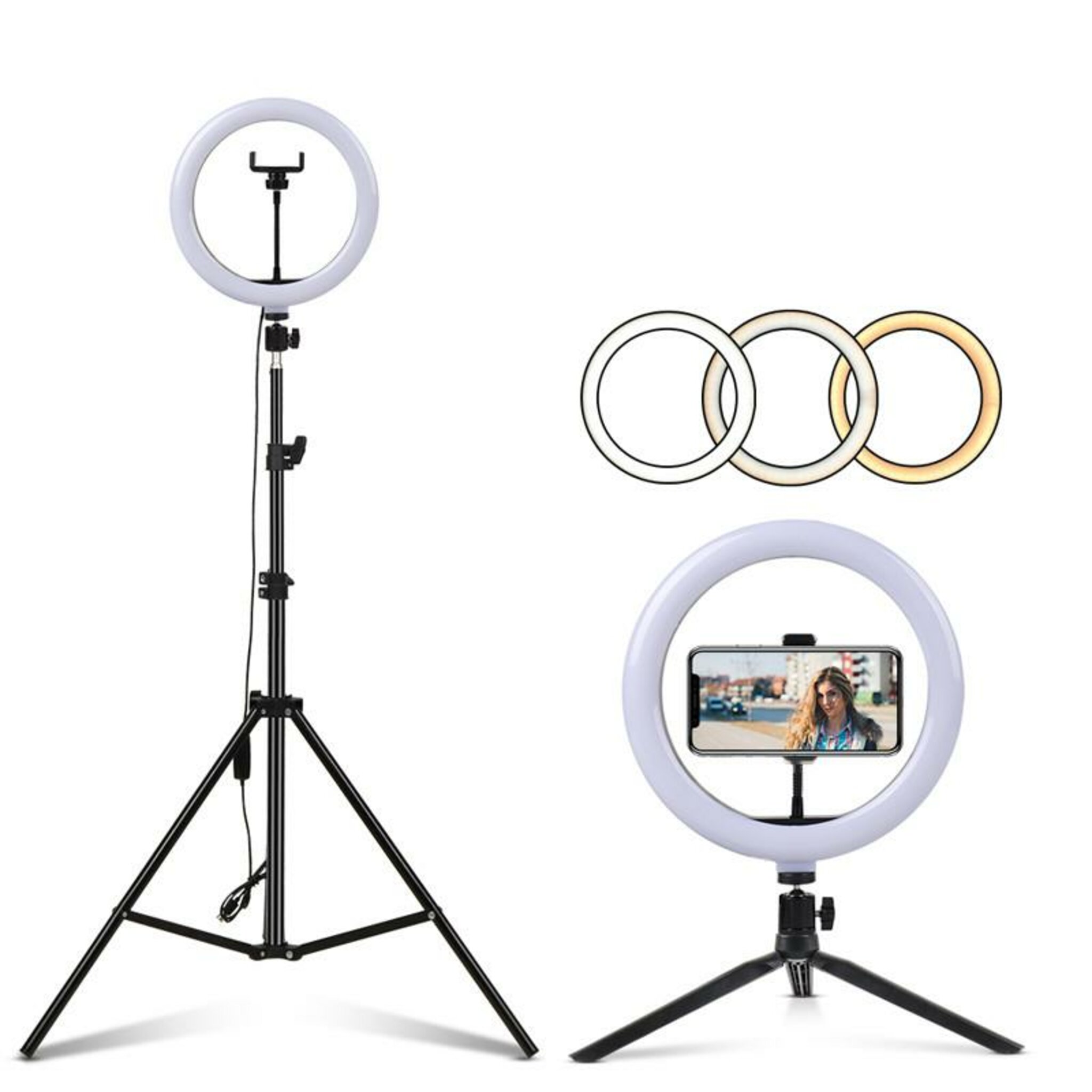 Led Ring 30cm Med Två Stativ