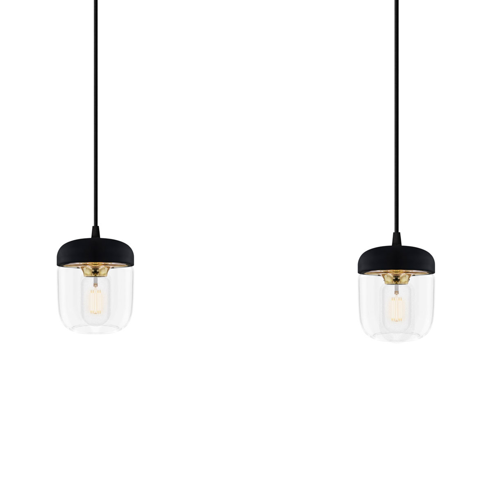 Designhänglampa Acorn – svart och mässing