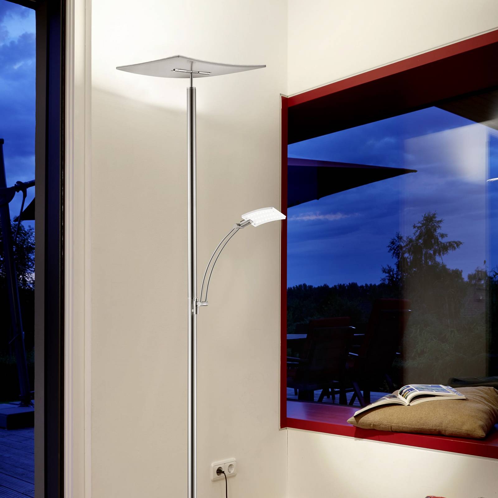 B-Leuchten Modena LED-uplight, nickel matt