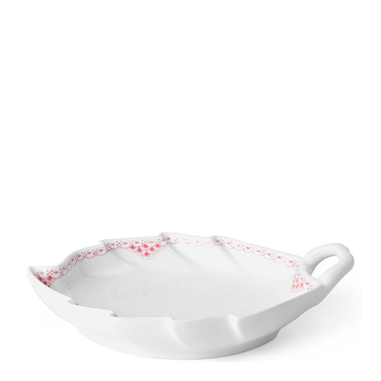 Royal Copenhagen - Coral Lace Fat lövformat 23 cm Korall/Vit