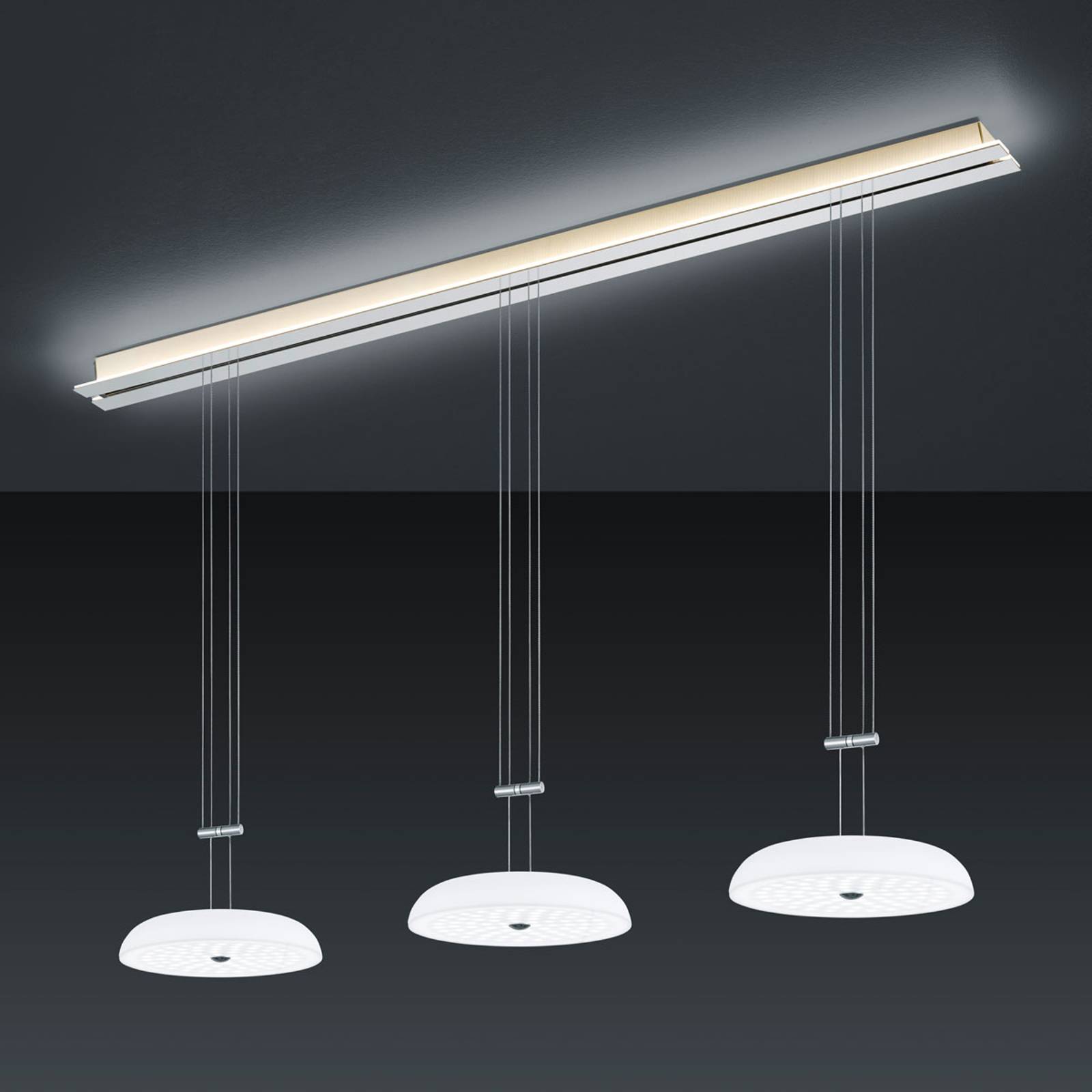 BANKAMP Strada Vanity hänglampa, 3 lampor, 155 cm