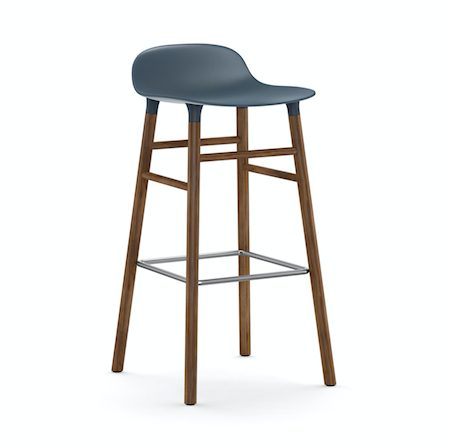 Form Barstol Blå/Valnöt 75 cm