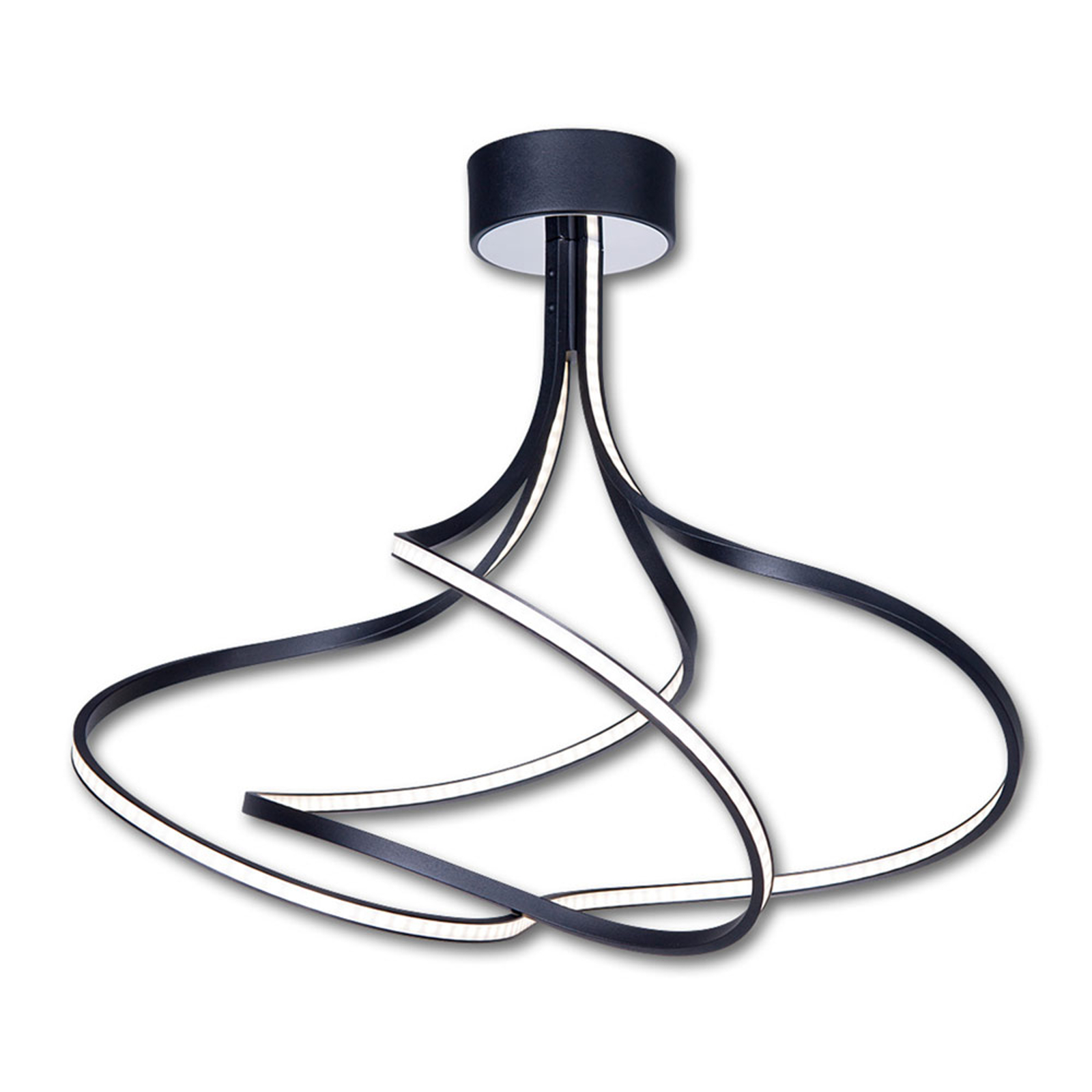 LED-taklampa Lungo svart, höjd 42 cm