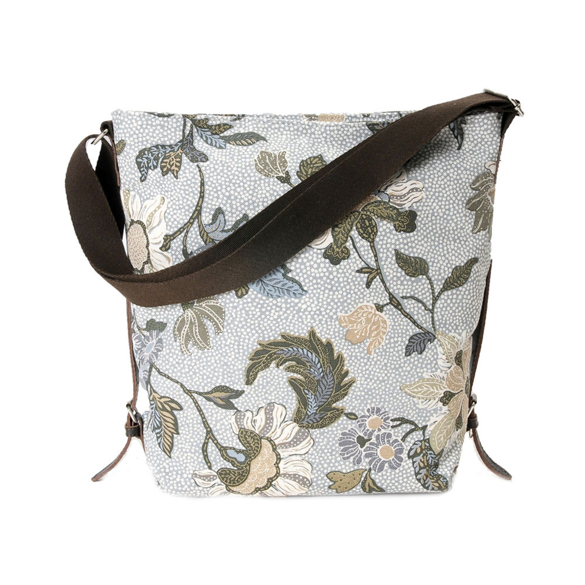 Shoulder Bag White Flower Linen, ONE SIZE